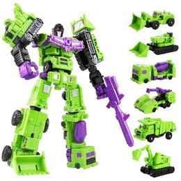 Transformation toys Robots Transformation 6-in-1 Model Mini Destroyer 21CM Action Picture Robot Plastic Toy Best Gift for Childrens New d240517