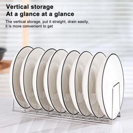 Kitchen Storage Dish Rack Organizer Stainless Steel Multifunctional Pot Lid Plate Bowl Draining