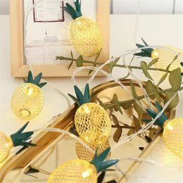 Decorative Figurines 1.5M 3M LED String Light USB/Battery Powered Pineapple Fairy Lights 10/20 LEDs Warm Garland Christmas Party Wedding