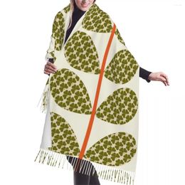 Scarves Custom Luxury Flower Prints Tassel Scarf Women Winter Warm Shawl Wrap Lady Orla Kiely