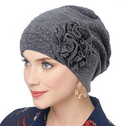 Ethnic Clothing Women Flower Chemo Cap Muslim Ladies Stretch Hijab Hair Loss Bonnet Head Wrap Beanie Turban Headwear Cancer Hat