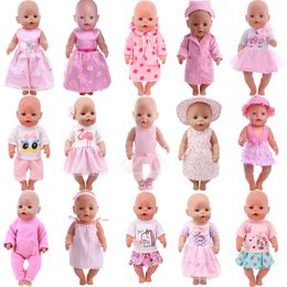 Lovely Pink Series Doll Accessories Clothes Swimwear Mini Bow Dress For 43Cm Rebirth 18Inch Baby DIY Toy Gifts 240518