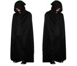 Halloween Costume Adult Death Cosplay Costumes Black Black Hooded Cloak Scary3743597