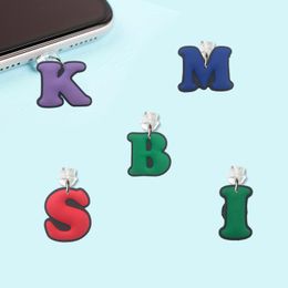Cell Phone Straps Charms Letter Cartoon Shaped Dust Plug Anti Cute For Usb Type C Anti-Dust Plugs Charge Port Drop Delivery Otsmi