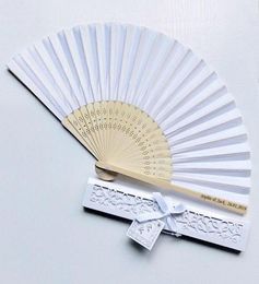 Party Favour 30 Pcs Personalised Engraved Luxurious Silk Fold Hand Fan In Elegant LaserCut Gift Box Party Favorswedding Giftspr7207829