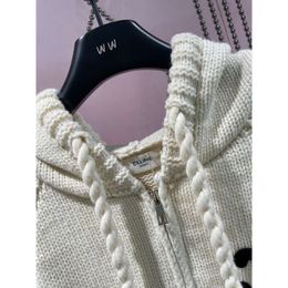 Women's Knits & Tees Ce23 Autumn/winter New Milk Fufu Sweater Hooded Cardigan Fashion Versatile Letter Embroidery Decoration Design