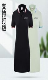 Summer Polo Dress Make Women039s Work Clothes Beauty Salon Staff Uniforms Make Tailored Skirt Prints CY2005211807889