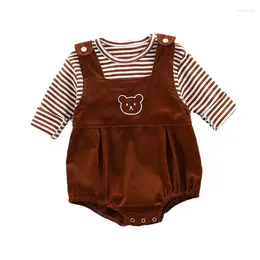 Clothing Sets Spring Autumn Baby Boy Girl Clothes Set Long Sleeve Striped T-Shirt Bib Pants Outfit Casual 5-Day