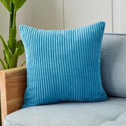 Pillow Blue Covers Super-Soft Striped Velvet Corduroy Home Decor 30x50cm 45x45cm Cover For Sofa Case