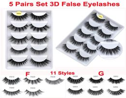 New 3D False Eyelashes 5 Pairs Eyelash Luxurious Cross Long Hair Faux Mink Eyelashes Dramatic Thick Natural Lashes Eye Makeup Tool7875049