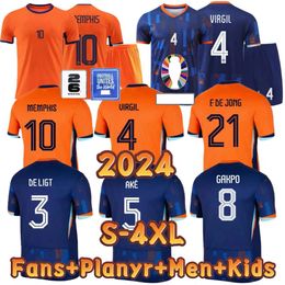 24 Netherlands MEMPHIS European Cup 24 25 Holland Club Jersey JONG VIRGIL DUMFRIES BERGVIJN Shirt 2024 KLAASSEN BLIND DE LIGT Men Kids Kit Football Shirt M-4XL