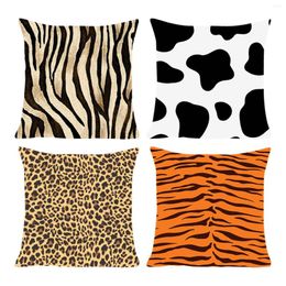 Pillow Set Of 4 Decorative Animal Pattern Pillowcases Home Sofa Throw Cover Square Linen Skin Figure Case