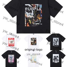 Men's T-shirt Purple Shirt Brand Name Punk T-shirts Designer Tshirt Fashion Round Neck Short Sleeve Letter Pattern Cotton Breathable Casual Summer Kith Shirts bc05