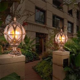 Floor Lamps Outdoor Post Light Patio Modern LED Round Waterproof Pillar Lighting For Porch Balcony Courtyard Villa