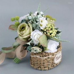 Decorative Flowers Silk Rose Bridesmaid Bouquet Combo Wedding Flower Bride