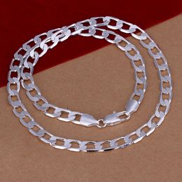 Fashion Men's Jewelry 925 sterling silver plated 4MM 16-24inches chain necklace Top quality Free Shipping 1394 2677