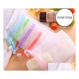 Bath Brushes Sponges Scrubbers Soap Bag Foam Mesh Soaped Glove For Foaming Cleaning Net Bathroom Gloves Drop Delivery Home Garden Dhjfm