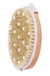 Bath Brushes Dry Skin Body Soft Natural Bristle Brush With Massage Point Wooden Bath Shower Brushes SPA Body Brush Without Handle 7112081