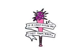 Fight Like a Girl Enamel Pins Custom Lipstick Gun Magic Wand Brooches Lapel brooch Pin Shirt Bag Pink Badges Feminist Jewellery Gift1053780