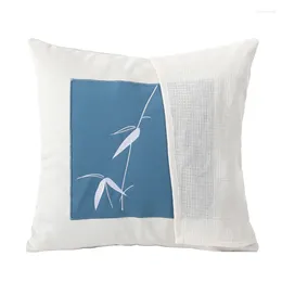 Pillow Patio Case Chinese Blue Bamboo Gray Swallow Embroidery Art Room Home Cojines Sofa Chair Coussin Decor