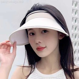 Visors Yeni Yaz Büyük Kötü Güneş Şapkası Kadınları UV Koruma Boş Top Sunhat Bisiklet Güneş Şapkası