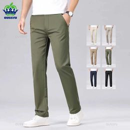 Men's Pants 2024 New Spring High Quality Mens Straight Suit Pants Business Fashion Solid Colour Casual Formal Trousers Male Plus Size 38 40 Y240514