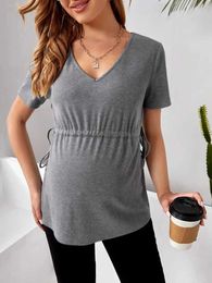 Maternity Tops Tees Summer Maternity Clothing Maternity Tops Pregnant T-shirt Pregnancy Clothes for Pregnant Women European Big Size Y2405180F3K