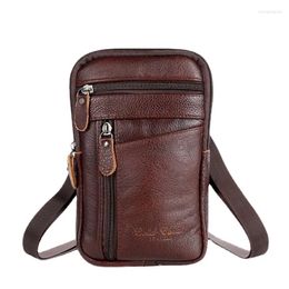 Waist Bags Genuine Leather Packs Pocket Men's CellPhone Man Sports Cross Shoulder Belt Bag Business Men Money Pouch