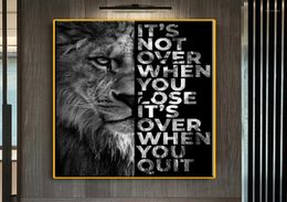 Paintings Black Wild Lion Motivational Quote Art Canvas Painting Wall Posters Prints Pictures For Living Room Home Cuadros Decor6075467