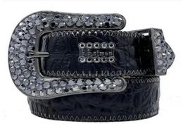 2022 Designer famous Belt Simon Belts for Men Women Shiny diamond belt Black on Black Blue white multicolour with bling rhinest3102888