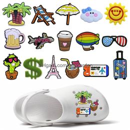 Charms High Imitation Pvc Shoe Cactus/ Lage/Sunglasses/Jet Plane Decoration Accessories For Kids Party Drop Delivery Otu1I Ots5G