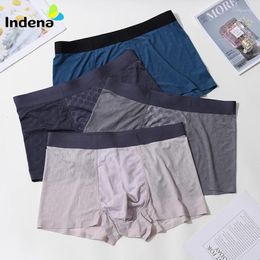 Underpants 4pcs/lot Sexy Boxershorts Men Ice Silk Underwear Homme Male Men's Boxers Breathable Panties