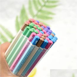 Pencils Wholesale 70Pcs Hexagon Pencil Hb Standard Graphite Stationery School Office Supply Student Gift Prize Creative Kawaii Simple Dhvxe