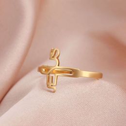 Cross JESUS Couple Rings For Women Vintage Christian Amulet Prayer Stainless Steel Jewellery Wedding Band Finger Ring Gift