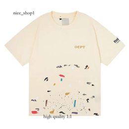 Lanvis Shirts Mens Designer T Shirt Casual Man Womens Tees Hand-Painted Ink Splash Graffiti Letters Loose Short-Sleeved Round Neck Clothes 2752