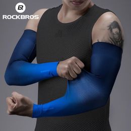 ROCKBROS bicycle arm cover sun protection UV protection ice silk seamless cover running basketball compression cover warm arm 240514