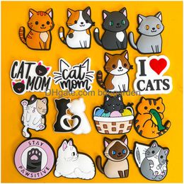 Charms New Cat Series Shoe Accessories Decorations Fit Wristband Clog Jibz Charm Party Present Drop Delivery Ota5I