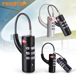 Portable Security TSA Customs Lock Overseas Customs Clearance Trolley Luggage Suitcase Backpack Password Padlock Steel Cable 240507