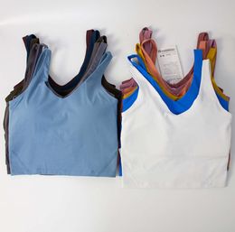 Ll Align Tank Top U Bra Yoga outfit Women Summer Sexy T Shirt Solid Crop Tops ärmlös mode Vest Candy Colors 8866ESS