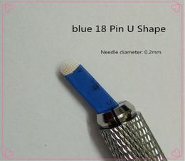 100 PCS 18 Pin U Shape Tattoo Needles Permanent Makeup Eyebrow Embroidery Blade For 3D Microblading Manual Tattoo Pen1135933