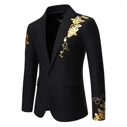 Men's Suits Fashion Paisley Stamping Print Mens Suit Coat Casual Business Wedding Slim Fit Single Buckle Party Office