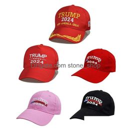 Party Hats Trump 2024 Cap Embroidered Baseball Hat With Adjustable Strap 5 Designs Drop Delivery Home Garden Festive Supplies Dh4X6