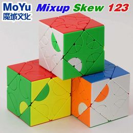 Magic Cubes Moyu Meilong SCEW CUBE 3x3 Mixup Magic Puzzle Aufkleberlose 6 Gesichter Hunyuan drehen CUBO 1 2 3 Professionelles Bildungsspielzeugspiel Y240518