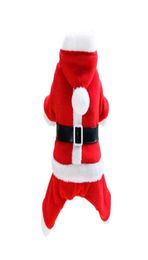 Dog Apparel Male Female Cute Puppy Cat Santa Claus Small Pet Warm Winter Pug Chihuahua Holiday Party Hooded Christmas Costume Funn3210137