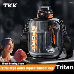 Water Bottles TKK 1000ML Sports Bottle TRITAN Large Capacity Creative Cup Heat Resistant Outdoor Adult Travel Kettle Gym Fitness Jugs