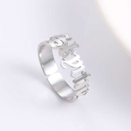 Custom Name For Men Women Customized Rings Stainless Steel Couple Ring Personalized Jewelry Family Friendship Gifts