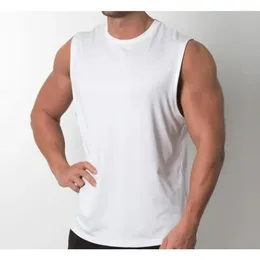 Men's Tank Tops Cotton Mens Oversized T-shirt Sleeveless Top Solid Colour Fitness Muscle Vests Bodybuilding T Shirt For Men Tees 230g
