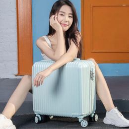 Suitcases Mini Carrier Suitcase On Wheels 18inch Women's Durable Boarding Bag Small Trolley Cabin Carry-on Luggage