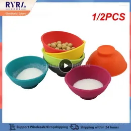 Bowls 1/2PCS Odourless Anti-Drop Silicone Facial Mask Mixing Kitchen Gadgets Storage Measuring Salt Sauce Cup Sugar Butter