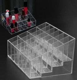 24 Grid Acrylic Makeup Organizer Storage Box Cosmetic Box Lipstick Jewelry Box Case Holder Display Stand make up organizer2426271